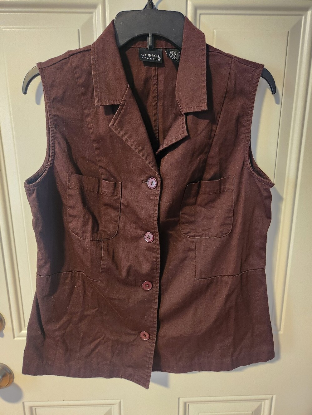 Vintage Brown George Button Down Tank Top Size L